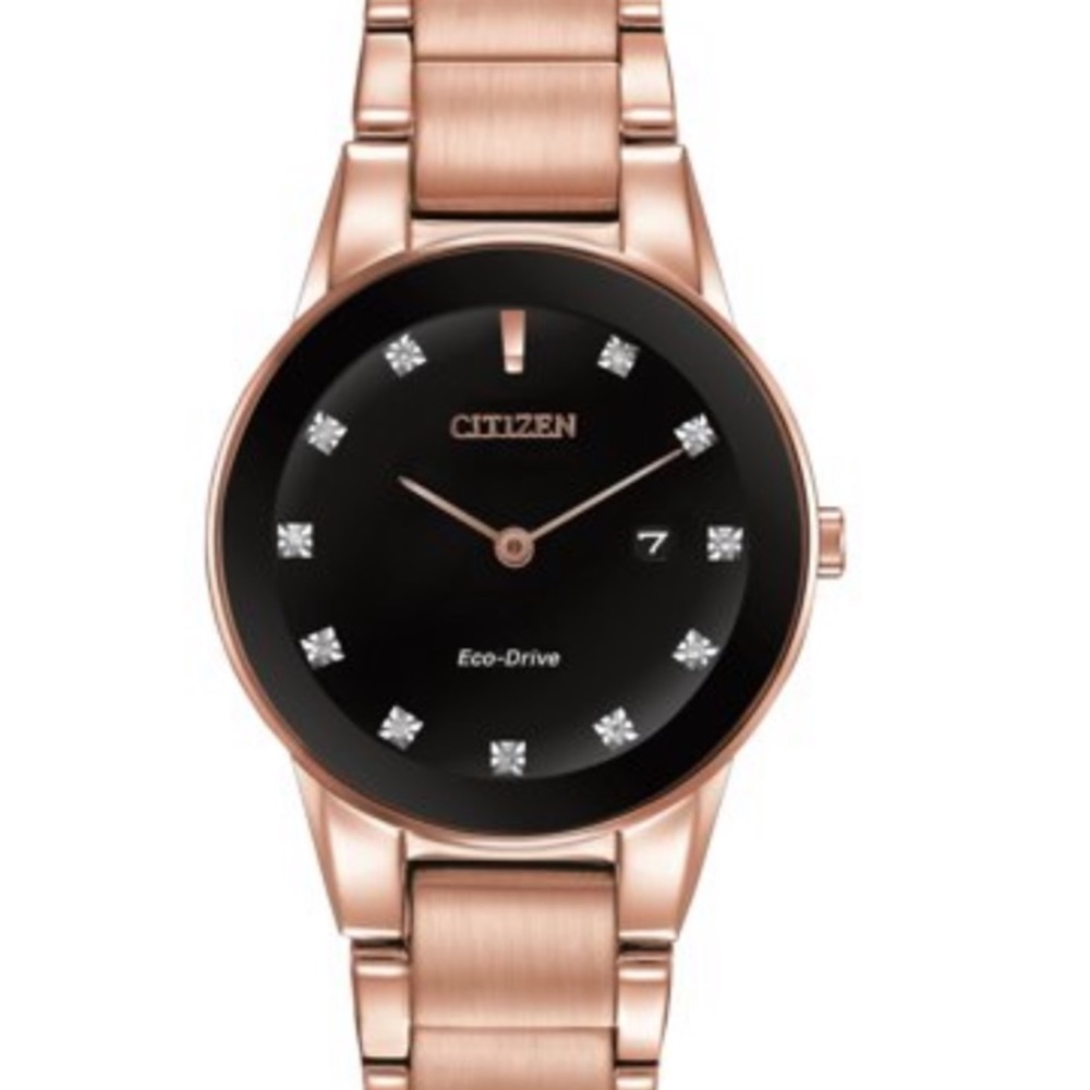 Axiom Rose Gold Black Eco-Drive Analog